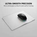Glass Mouse Pad, 13.7x10.2 Inch Large Gaming Mousepad with Non-Slip Base, Special Glass Surface for Optimal Control, Clear Mouse Mat for Desk Computer Laptop Gamer Office Work