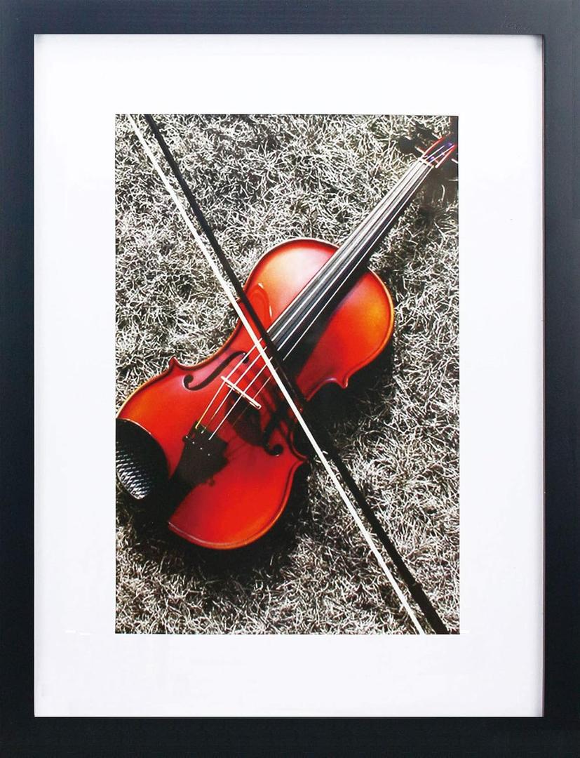 FUNTRESS 12x16 Pictures Frames Display 11.5x15.5 Collages for Wall Hanging Family Diamond Painting Frame Wooden Photo Frames with Mats (1, 12x16 Black)