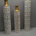 3-Piece Christmas Metal Vase Set, Festive Iron Flower Vases for Holiday Home Decor - Modern Farmhouse Table Centerpiece & Floor Decor for Living Room, Idea (Set of 3)