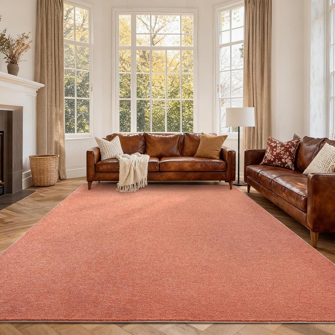 6x9 Large Orange/White Area Rug Non-Slip Washable for Living Room Bedroom