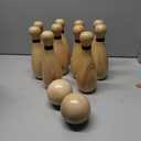 NI-ROU Outdoor Giant Lawn Bowling Games Rubber Wooden Lawn Set Fun Sports Games Outside or Indoor for Family Adults and Kids Backyard Skittles Carrying Bag with 10 Pins and 2 Balls (Large)