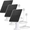 Solar Panel Charger Compatible with Ultra/Ultra 2/Pro 3/Pro 4/Pro 3 Floodlight Security Camera, 5V 4W Solar Panels Charging IP65 Weatherproof w/ 9.8ft Charging Cable Adjustable Wall Mount, 3 Pack