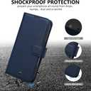 Wallet Case for iPhone 16 Pro with Card Holder, RFID Blocking, MagSafe, Kickstand, PU Leather Flip Folio Phone Case Cover Shockproof TPU Inner Shell for iPhone 16 Pro(6.3")-Blue