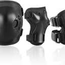 JBM Kids and Youth Knee Pads Elbow Pads Wrist Guards Child Protective Gear Set for Roller Skating, Skateboarding, BMX Biking, Cycling, Inline Skating, Scooter Riding Sports (Small, Black)