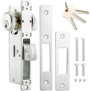 MaxxGeek Storefront Mortice Hook Door Lock, Commercial Door Locks Mortise Cylinder, Storefront Door Mortise Lock Hook Deadbolt(1-1/8" Backset)