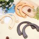 PH PandaHall 6 Packs U-Shaped Bag Handles 3 Colors Wooden Purse Handle Decorative Handbag Handle Replacement for Handmade Crochet Totes Clutch Bag Purse Handles