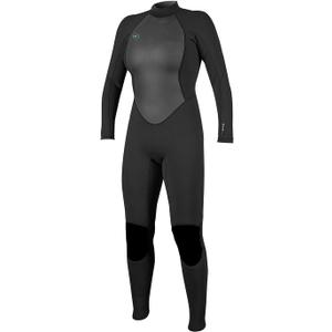 O'Neill Women's Reactor-2 3/ 2mm Back Zip Full Wetsuit, Black/ Black, 10