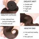 #4 Bundles Body Wave Human Hair Bundles Chocolate Brown Bundles Human Hair 12 14 16 Inches Unprocessed Brazilian Virgin Hair Extensions 3 Bundles 300g Total for Black Women Brown Bundle