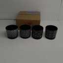 Ton Sin Flower Pots,5.5 Inch Black Ceramic Planter with Drainage Hole,Indoor Cylinder Plant Pots with Saucer,Cactus Succulent Outdoor Garden Pots Set of 4