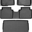 Mixsuper CRV Floor mats-Floor Mat & Cargo Liner for Honda CR-V CRV 2017-2022 (NOT for Hybrid),All Weather TPE Rubber Floor Liners Protection for CRV Accessories,Full Set Anti-Slip Car Mats,Black