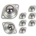 HLMOptimo 1 Rolling Ball Transfers 8 pcs, Universal Transfer Bearings of 400 Lbs Load Capacity, Two-Hole Flange Mounted Roller Bearings for Conveyor Transmission Furniture Wheelchair