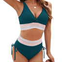 Edelqual Women High Waisted Bikini Sets Tummy Control Swimsuits Two Piece Bathing Swim Suits Summer Beach Swimwear S Size