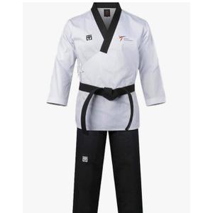 MOOTO Korea Taekwondo Poomsae Uniform WT Logo Taebek Dan MMA Martial Arts Karate Judo Kick Boxing (170(Height:170~179cm)(5.58~5.87ft), 1. Male), L