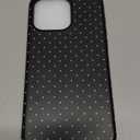 Jusy Compatible with MagSafe Polka Dot Case for iPhone 15 Pro Max, Cute Aesthetic Polka Dots Magnetic Phone Case, Soft TPU and Hard PC Protective Phone Cover for Women Girls (Matte) - Black