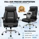 BestGlory Executive Office Chair with Lumbar Support, Big and Tall Ergonomic Computer Desk Chair, Leather Comfy High Back Gaming Chair with Flip Up Arms & Rocking Function for Home Office, Black