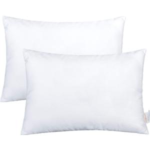 NTBAY 2 Pack Cotton Down Alternative 13x18 Pillows, Machine Washable - Soft and Breathable Travel Small Pillows for Sleeping, Ideal for Daycare, Crib, Cot (White (Microfiber))