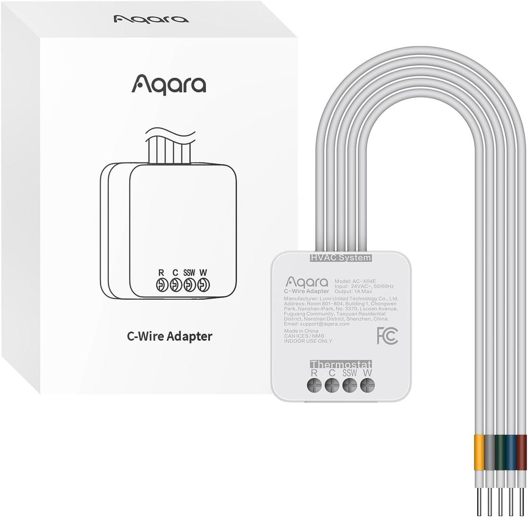 Aqara C-Wire Adapter for W200 Smart Thermostat, Add a Common Wire for Thermostat Installation, Stable Power Supply, Easy Setup