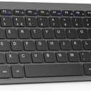 TECKNET 2.4G Wireless Keyboard, Small Wireless Keyboard with Media Hotkeys, Mini Keyboard Compact Wireless Keyboard, 12-Month Battery Life, Compatible with PC, Desktop, Laptop, Smart TV - Grey