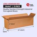 TAPE LOGIC 28x8x8 Long Corrugated Boxes, Long, 28L x 8W x 8H, Pack of 25 | Shipping, Packaging, Moving, Storage Box for Home or Business, Strong Wholesale Bulk Boxes