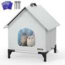 Cat House Cats - Dog Outdoor Indoor Waterproof Insulated House, Summer Cooling Cat with20 Ice Packs, Ice Pack Double Insulation for Small/ Medium Cats
