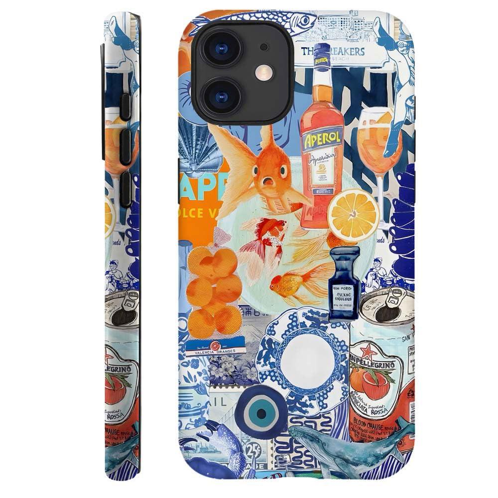 Generic Compatible with for iPhone 14 Plus,Fish European Collage Blue Phone Case for Girl Women Boy Men,Scratch Resistant Shockproof Cover Case for iPhone 14 Plus