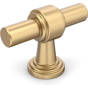 Amerdeco 10 Pack Champagne Bronze Cabinet Knobs 1.46 Inch(37mm) Single Hole Cabinet Handles Rectangle Dresser Knobs Drawer Knobs and Pulls for Bathroom Cabinets ZH0069