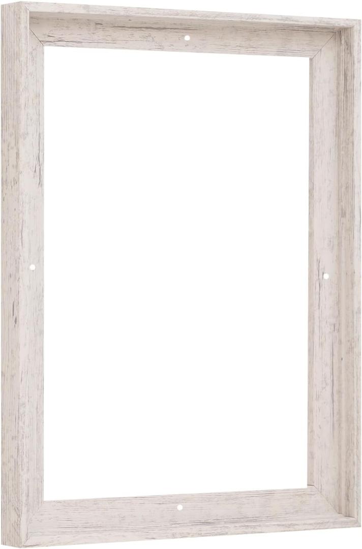Pixy Canvas Floater Frame 16x20 for 3/4 (0.75) inch Deep Canvas Paintings/Canvas Prints/Wood Canvas Panels/Wall Art/Wall Decor/Home Decor/Artwork (Distressed White, 16 x 20 inch, Portrait)
