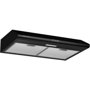 30 inch Black Under Cabinet Range Hood, Stainless Steel Slim Kitchen Vent Hood Ducted/Ductless Convertible with 3 Speed Controls, 5-Layer Aluminum Filters,LED Lights