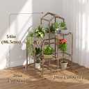 Tikea Small Plant Stand Indoor Outdoor Castle-shaped Plant Stand for Multiple Plants Wooden Plant Shelf Organizer Display Flowers Rack for Corner Living Room Balcony Patio (Model A 3 Tiers)