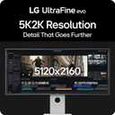 LG 40U990A-W 40-inch Ultrafine evo 5K2K WUHD (5120 x 2160) Nano IPS Curved Monitor, Thunderbolt 5, DisplayHDR 600, Built-in Speaker, 120Hz, HDMI 2.1, DP 2.1, USB C, Tilt/Height/Swivel Stand, White