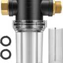 Twinkle Star Hose Filter Attachment Line Water Hose Filter with 100 Mesh and 40 Mesh Screen, 2Pcs O-Ring, Garden Hose Filter Pressure Washer Inlet for RV Camping Car Wash Water Hose