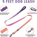 Roses&Poetry Dog Harness with Leash, No Pull Adjustable Harness Leash, Reflective Dog Halter Harnesses Comfort Padded Handle, Pet Walking Harness for Medium DogsMistyrose-M