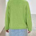 Tankaneo Womens Fish Graphic Oversized Sweaters Roll Neck Knit Pullover (Green, XL)