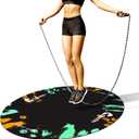 Jump Rope Mat Large Rubber Exercise Mat Workout Mats for Home Gym Flooring Non-Slip Oval Design for Floor & Rope Protection