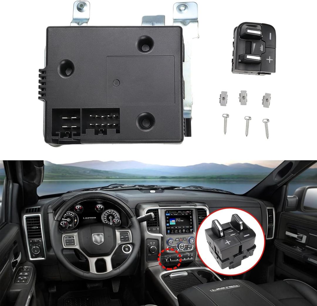 82215040AB Trailer Brake Control Switch Module Fits For Dodge Ram 1500 2500 3500 4500 5500 2016-2018, Ram 1500 Classic 2019, Replaces 82215040AC