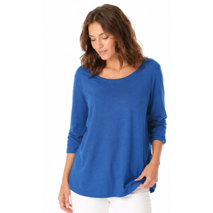 Women's Casual 3/4 Sleeve Tunics Loose Fit Scoop Neck Blouse Top, M