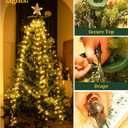 Christmas Tree Lights, 400 LED Christmas Lights with 8 Light Modes & Memory Function, 6.6FT x 16 Lines Outdoor Christmas Light with Timing Function for Christmas Decorations - Warm White