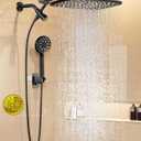 Veken 11.8" Rain Shower Head with Handheld, High Pressure Handheld Shower Heads with Multi Spray Modes, Rainfall Combo with 15" Metal Extension Arm,Detachable Dual Shower, Long 6 ft. Hose,Matte Black
