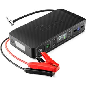 HALO Bolt Air 58830 Portable Car Battery Jump Starter | 100 PSI Air Compressor, 58.8Wh USB Power Bank, Emergency Floodlight & Charger, Jumps Cars SUVs & Trucks, Inflates Tires, TSA Approved  Black