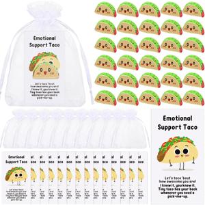 Huwena 100 Employee Appreciation Gifts Emotional Positive Resin Support Bulk Funny Social Worker Gifts for Team Staff Nurse Teacher Rewards (Taco)