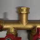 FINEST+ 4 Way Brass Hose Splitter, Solid Brass High Volume 4 Way Hose Splitter Valve with Metal Handle, Hose Connector 3/4", Hose Spigot Adapter 4 Valves with 4 Extra Rubber Washers