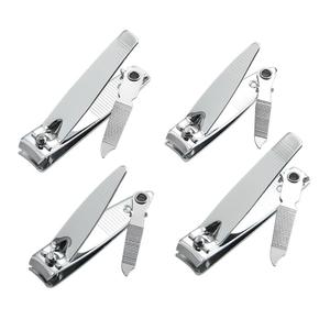 4 Pcs Nail Clippers for Fingernails and Tonenail by QLL - Swing Out Nail Cleaner/File - Sharpest Stainless Steel Clipper - Wide Easy Press Lever - Nail Cutter
