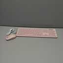 Wireless Keyboard and Mouse Combo, RGB Backlit, Rechargeable & Light Up Letters, Full-Size, Soft Typing, Sleep Mode, 2.4GHz Quiet Keyboard Set for Mac, Windows, Laptop, PC, Trueque (Pink)