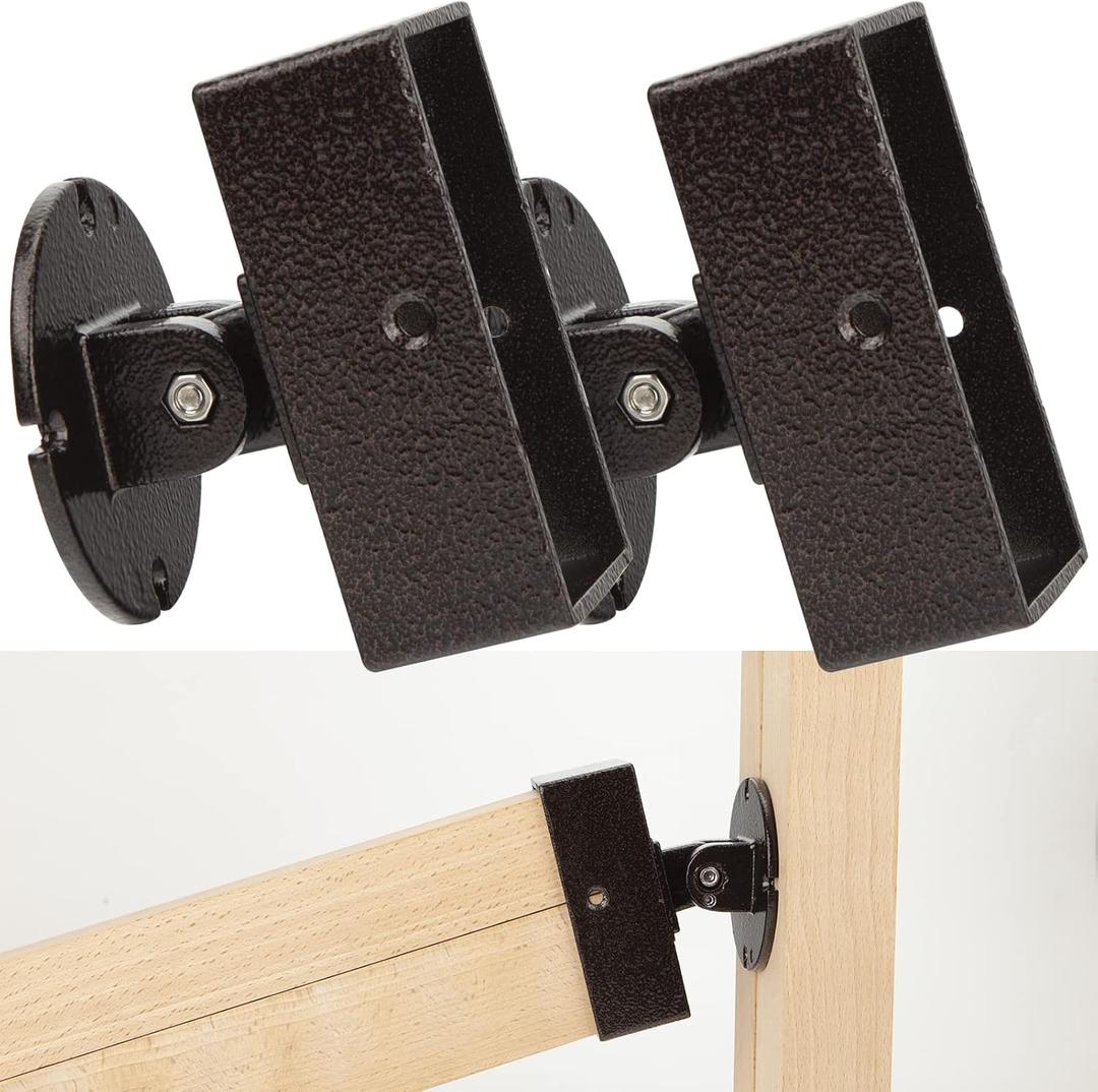 Swivel Railing Connector Brackets (2-Pack) - 3.6"x1.6" Aluminum Angled Post Supports for Deck ,Stairs,Fence, Porches, Pavilions, Pergolas-Includes Screws-Easy Vertical Adjustment