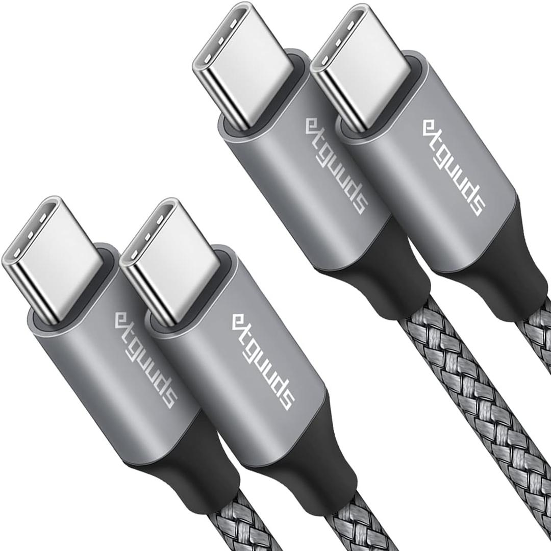 etguuds USB C to USB C Cable 3ft, 2-Pack 60W USBC to USBC Cord, Type C to C Charger Cable Fast Charging for iPhone 17 16 15 Pro Max Plus Air, Samsung Galaxy S25 S24 S23, for MacBook/iPad, Pixel