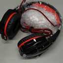 BENGOO Stereo Pro Gaming Headset for PS4, PC, Xbox One Controller, Noise Cancelling Over Ear Headphones with Mic, LED Light, Bass Surround, Soft Memory Earmuffs for Laptop Mac Wii Accessory Kits (Red)