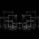 Jetec Hexagonal Jewelry Display Risers Hexagonal Market Display Risers Stands Acrylic Showcase Acrylic Stand for Jewelry Model Figures Decoration, 6 Sizes(Clear,12 Pieces)