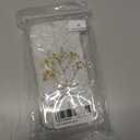 for iPhone 12 - White Flower Bow Case - Real Flower Gold Foil Transparent Case - Soft TPU Case for Women and Girls 6.1