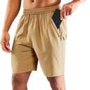 MIER Men's 7 Inch Athletic Shorts with 3 Zipper Pockets, Dry Fit | Quick-Dry Exercise Apparel for Workout, Running, Gym and Hiking, Lightweight, Elastic Waist, Recycled Polyester Fabric (XS)