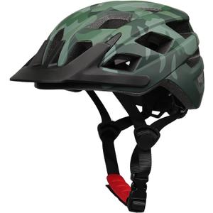 Kids Bike Helmet, 2 Size Adjustable for Youth Toddler Boys & Girls, Child Helmets with Visor for Skating Cycling Scooter, Camouflage green, M: 54-58 cm / 21.3"-22.8"